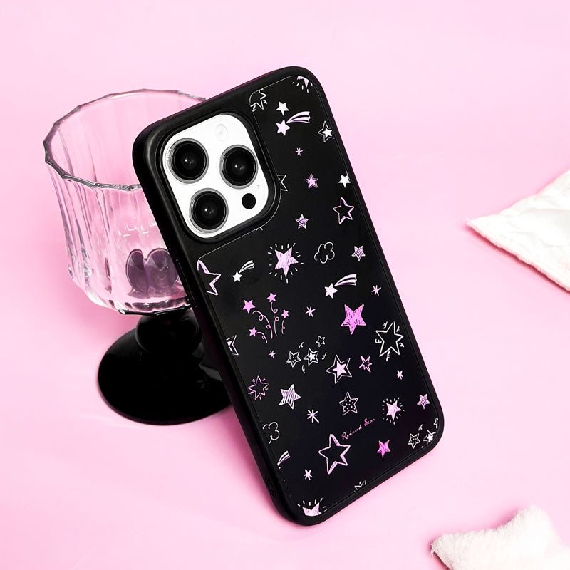 Casey Reduced Star Pink Twinkling Stars AG Matte Phone Case – Magnetic Anti-Fingerprint Protective Cover-2