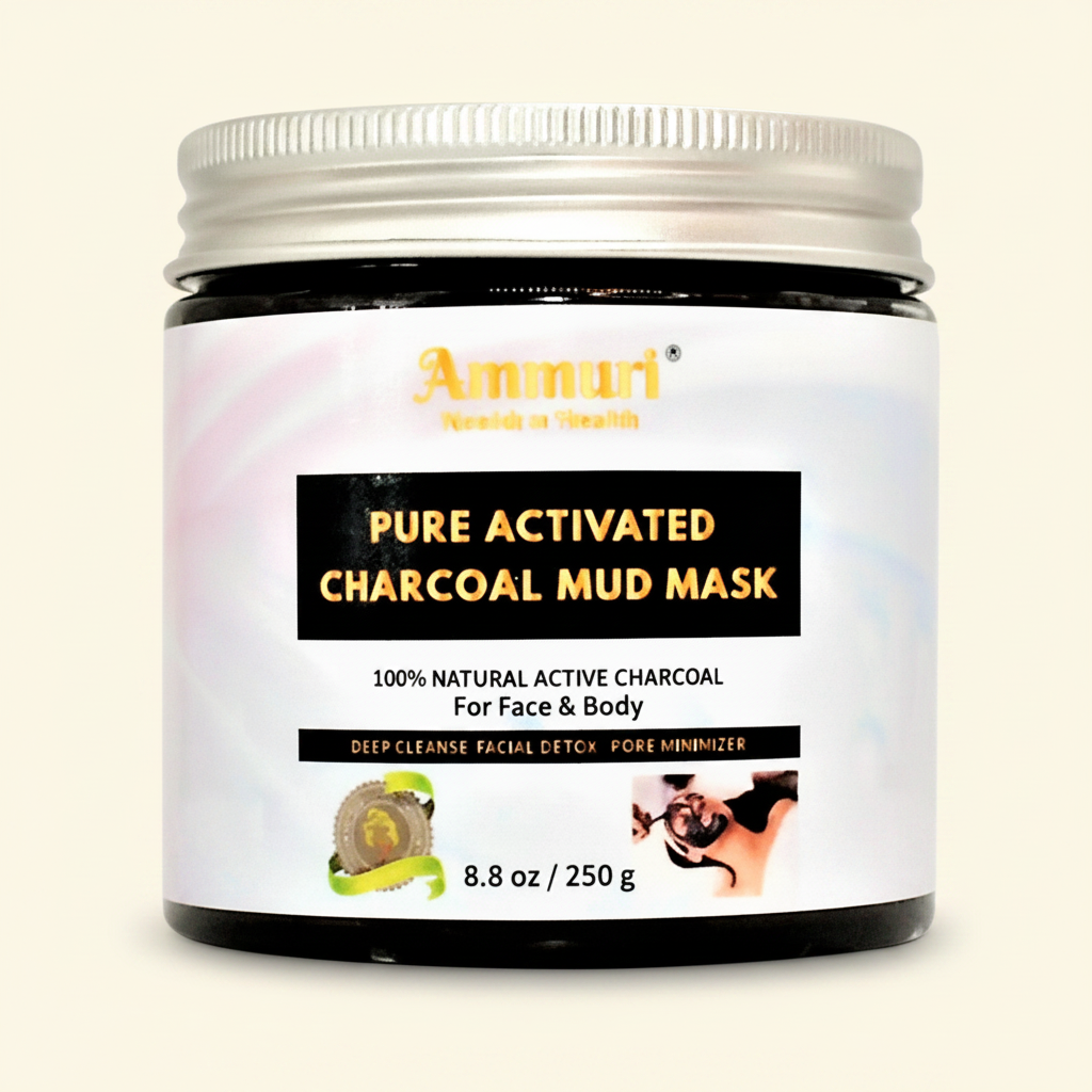 Activated Charcoal Mud Mask for Face & Body | Ammuri-0