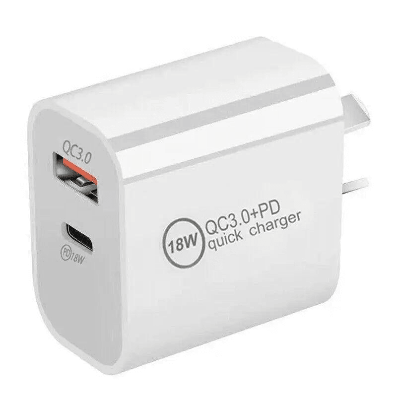Usb Dual Type-C Pd Quick Fast Wall Charger Adapter Iphone Port Au Plug Power-1