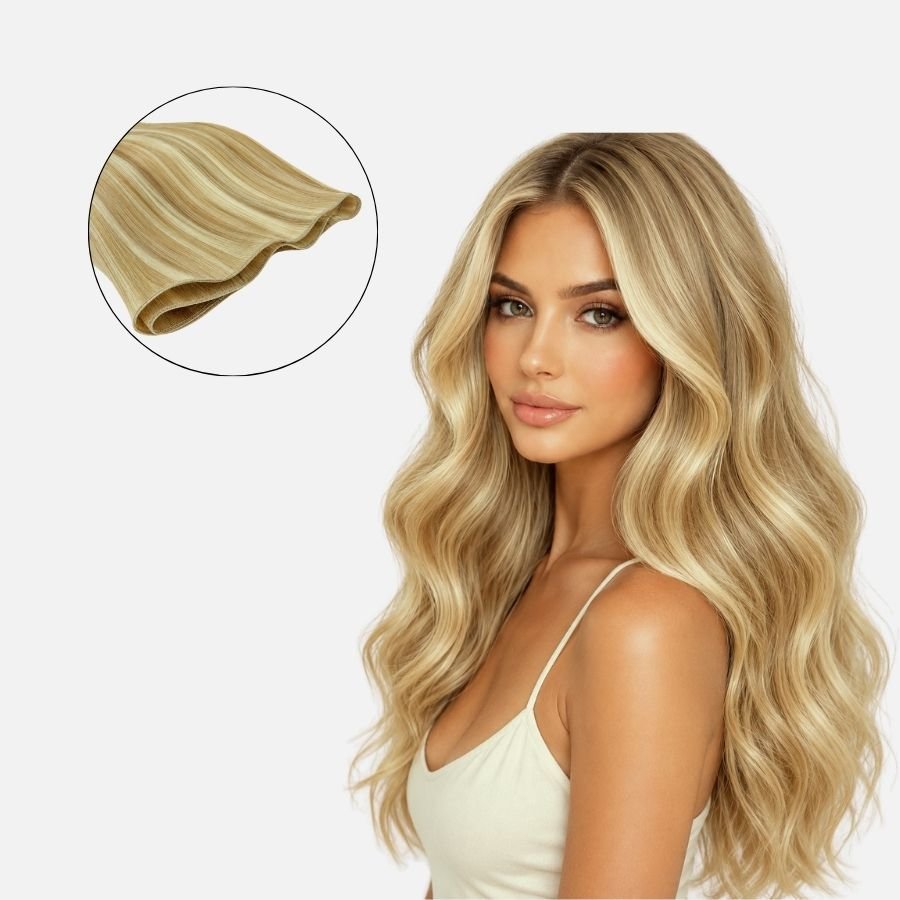 Dirty Blonde Highlights (5Q+22) Genius Weft Hair Extensions (50g - 100g)-0
