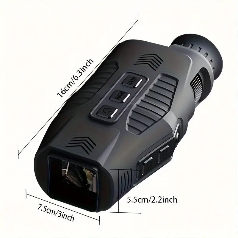 ABS R11 Night Vision Monocular - All Black Vision, 5x Digital Zoom, 984ft Range, 1080P Video, USB Charging-2