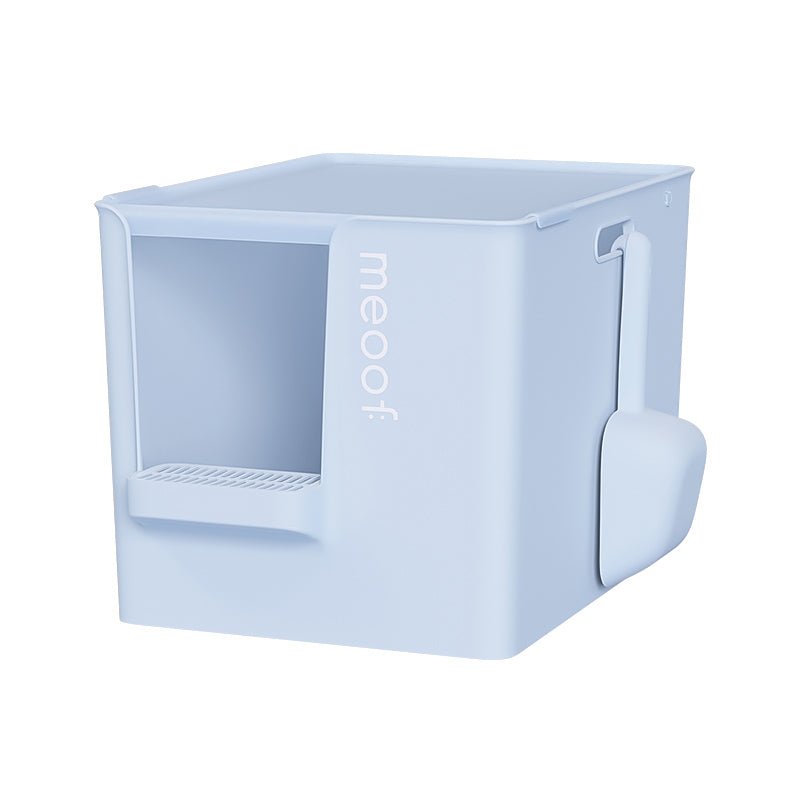 Extra Large Semi-Enclosed Cat Litter Box with Step & Scoop Set-2