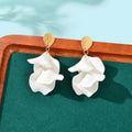 1pair Elegant Flower Petal Dangle Earrings for Women Daily Dating Party Jewelry-1