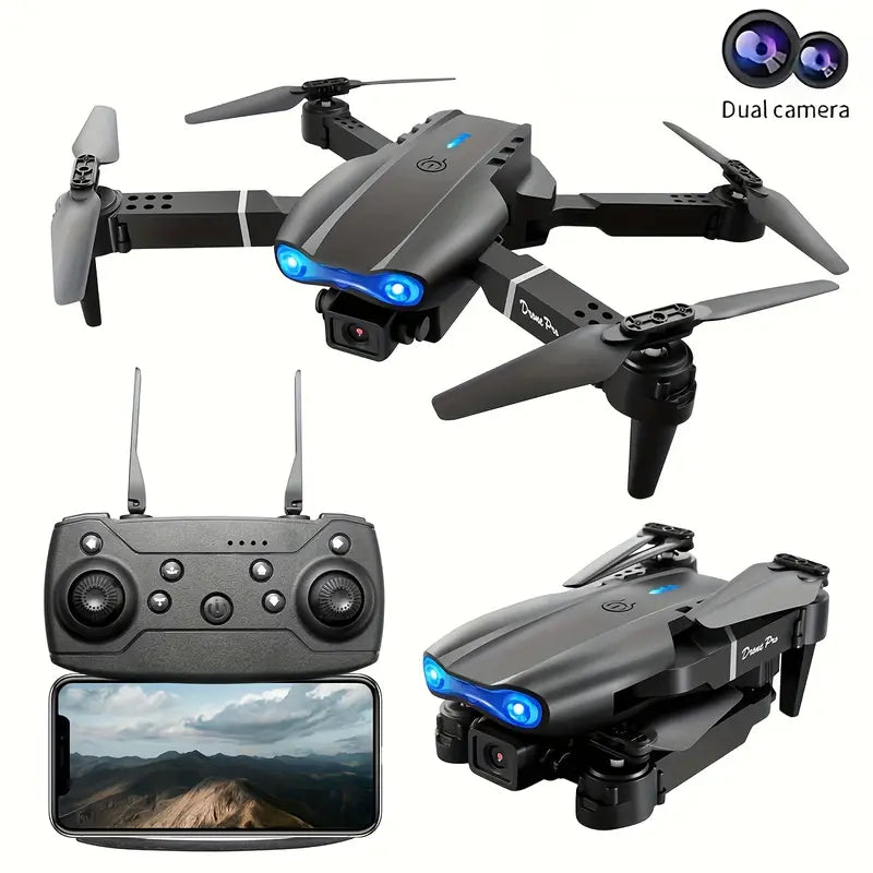 Foldable RC Drone with HD Camera & Altitude Hold - Black-1