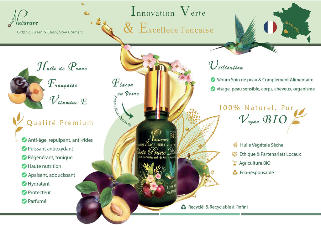 DROP - ORGANIC DIVINE PLUM ELIXIR - Vegetable Oil Serum, Food Supplement