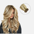 Golden Blonde Highlights (60C+6.2) Genius Weft Hair Extensions (50g - 100g)-0