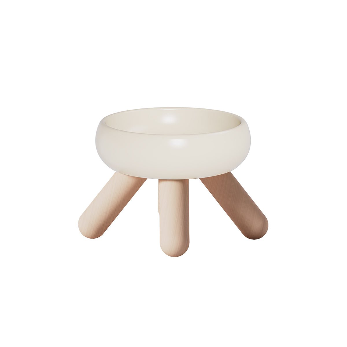 Gulu Elevated Ceramic Pet Food Bowl with Wooden Stand-3