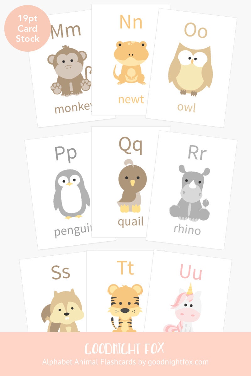 Alphabet Flashcards for Toddlers | ABC Animal Learning Cards for Preschoolers