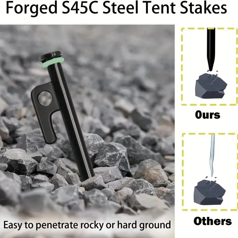 Camping Hammer with 12 Tent Pegs Kit-2