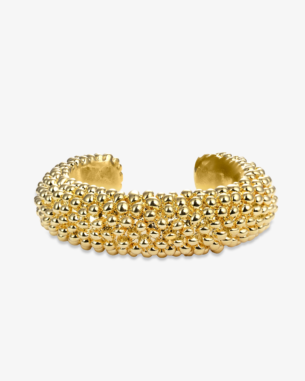 Monica Beaded Gold Open Cuff Statement Bracelet-0