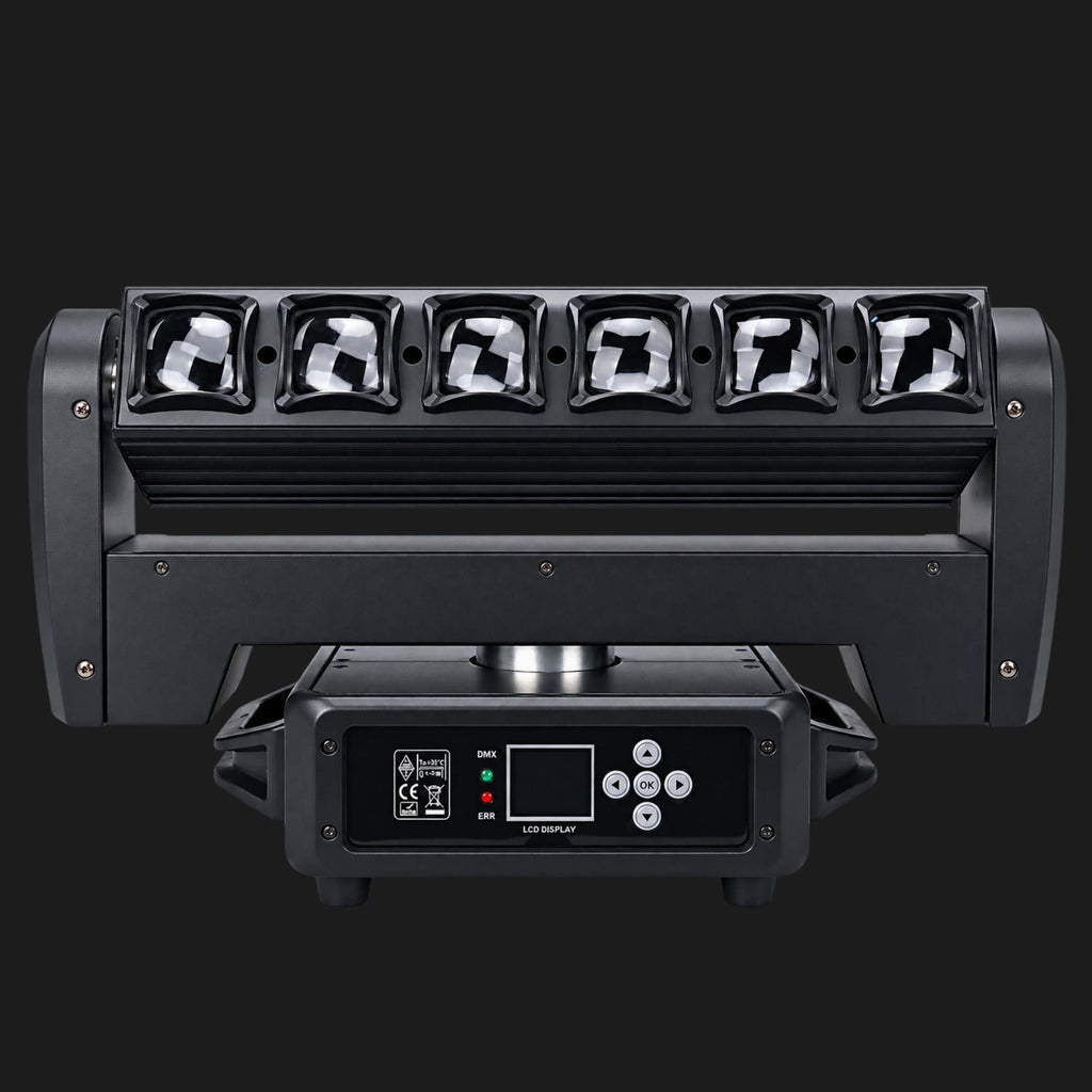 N6 Dual-Sided RGBW Beam Moving Head 6×40W with Pixel Control