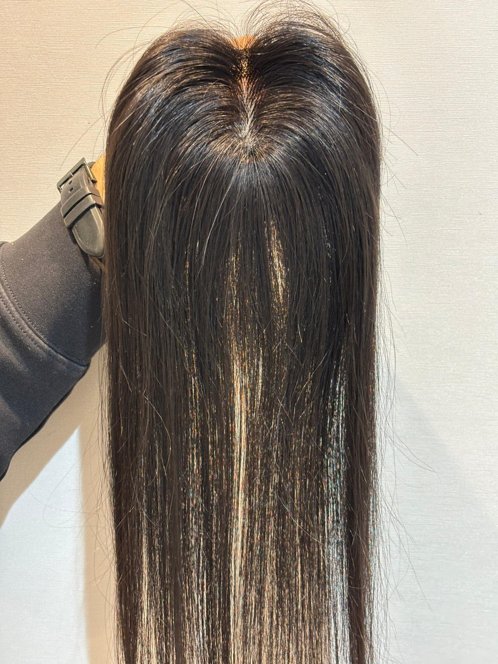 Hair Topper for Alopecia & Full Coverage | Silk Base | Natural Black | Straight | Remy Hair India-3