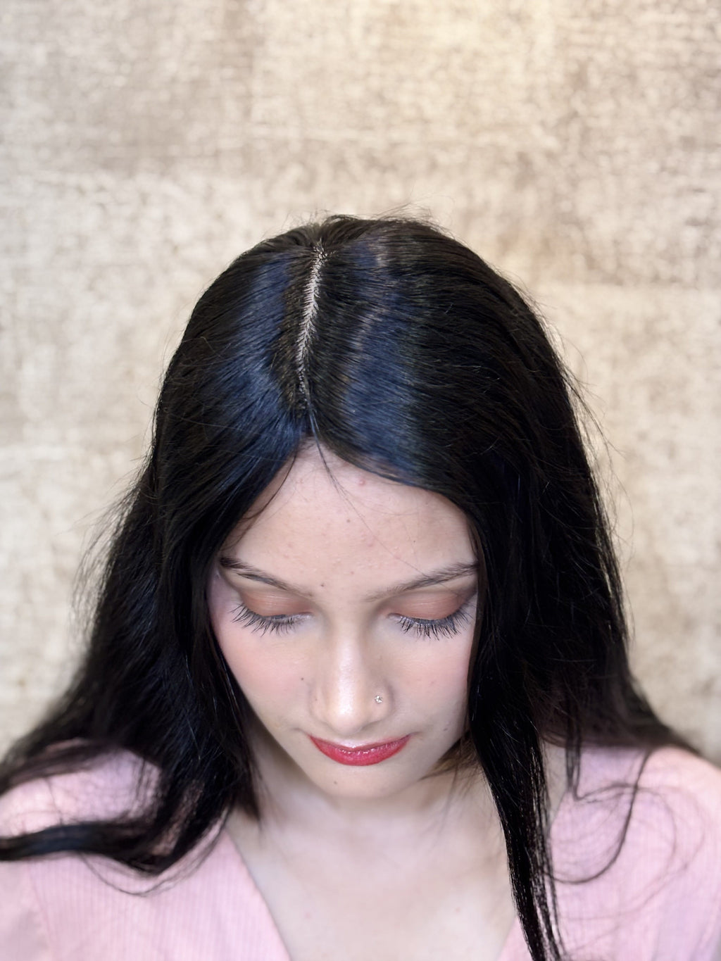 Ponytail-Friendly Hair Topper | Silk Base | Natural Black | Straight | Remy Hair India-0