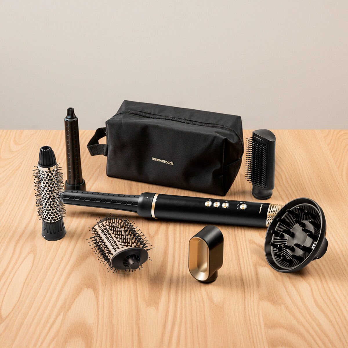 Ionic Multifunctional Air Dryer and Styler Brush with Coanda Technology and 7 Accessories Wavify InnovaGoods-0