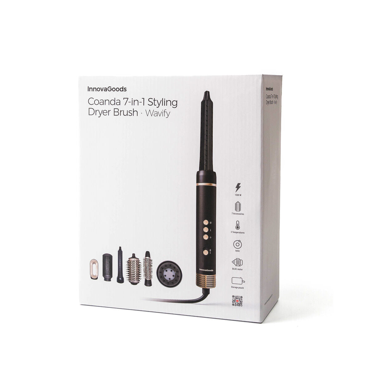 Ionic Multifunctional Air Dryer and Styler Brush with Coanda Technology and 7 Accessories Wavify InnovaGoods-1