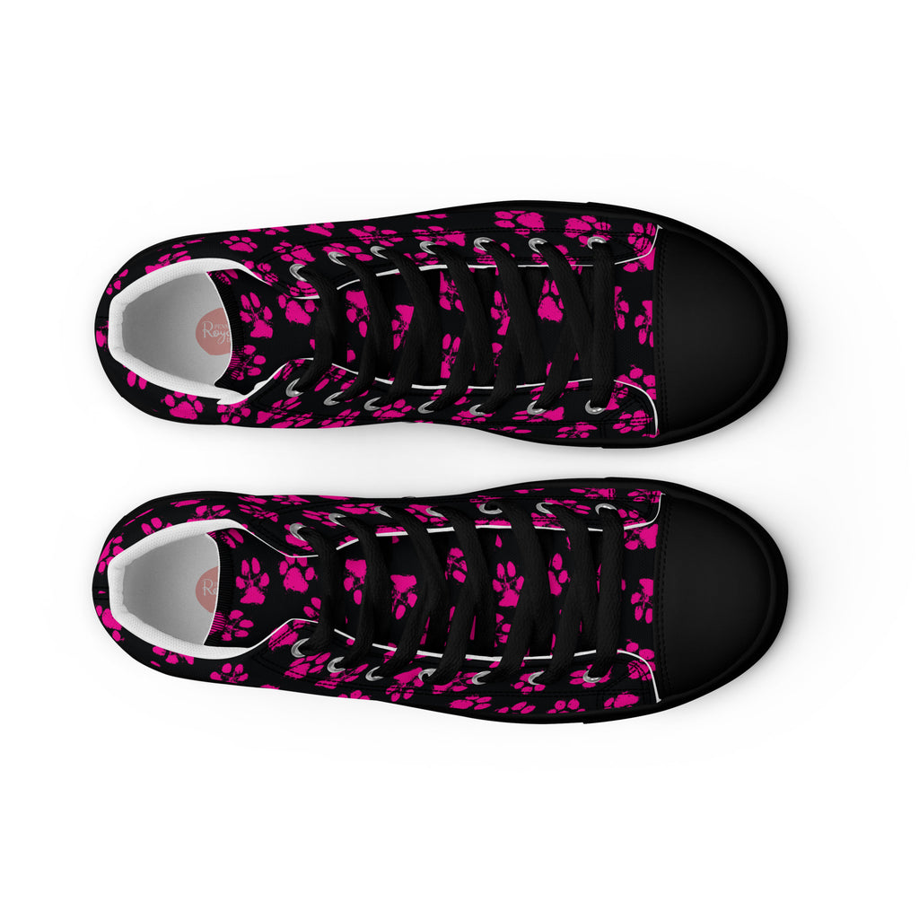 Pawprints Women’s high top canvas shoes, footwear, penny royal design, shop now, shoes, sneakers